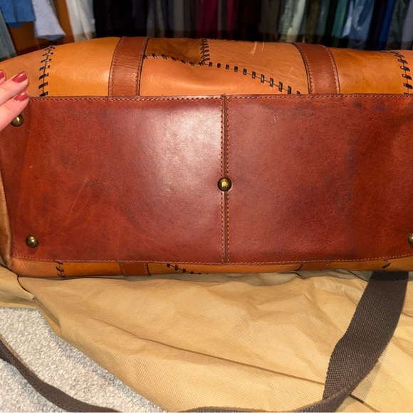 Patricia Nash Patchwork Leather Duffel Bag - Brown - Picture 6 of 7
